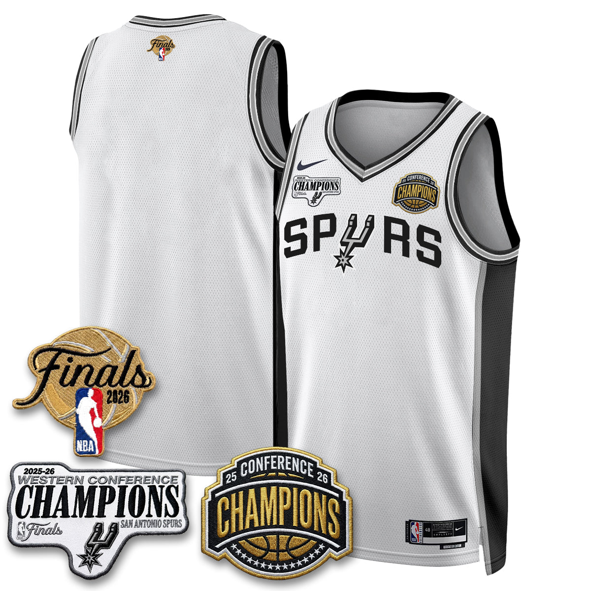 SAS 2026 NBA Western Conference Champions Vapor Jersey V3 - Stitched