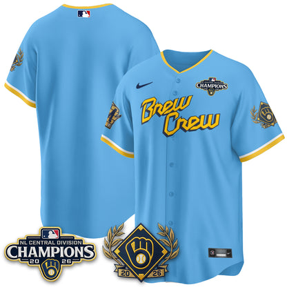 Milwaukee Brewers 2026 NL Division Champs Vapor Jersey - Stitched