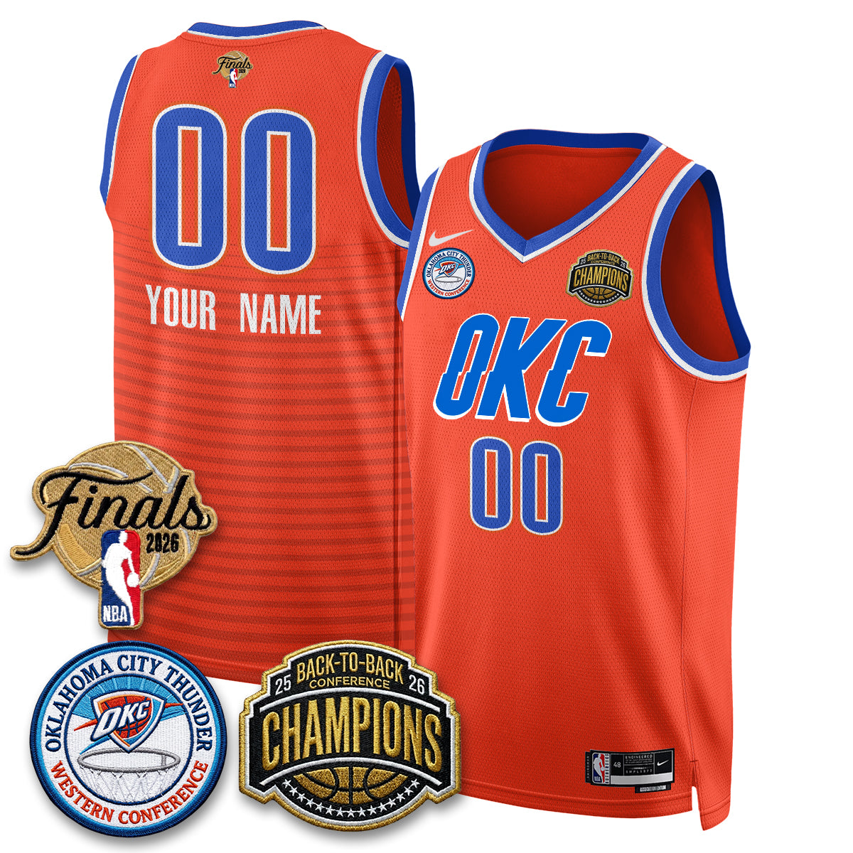 OKC 2026 NBA Western Conference Champions Vapor Custom Jersey - Stitched