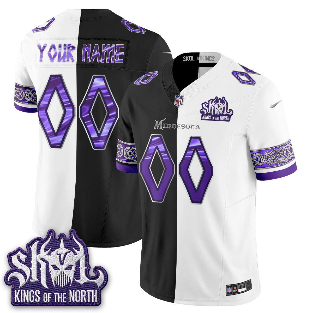 Minnesota Vikings Warrior Split Edition Vapor Custom Jersey - Stitched