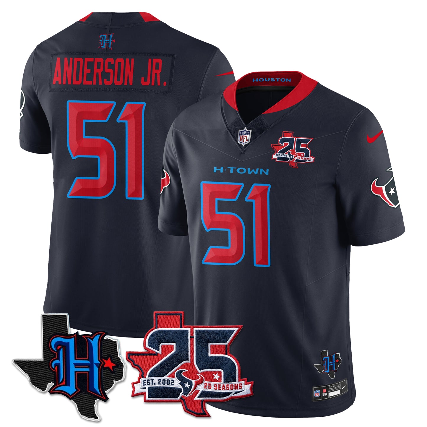 HOU 25th Seasons in 2026 Basic Vapor Limited Jersey - All Stitched