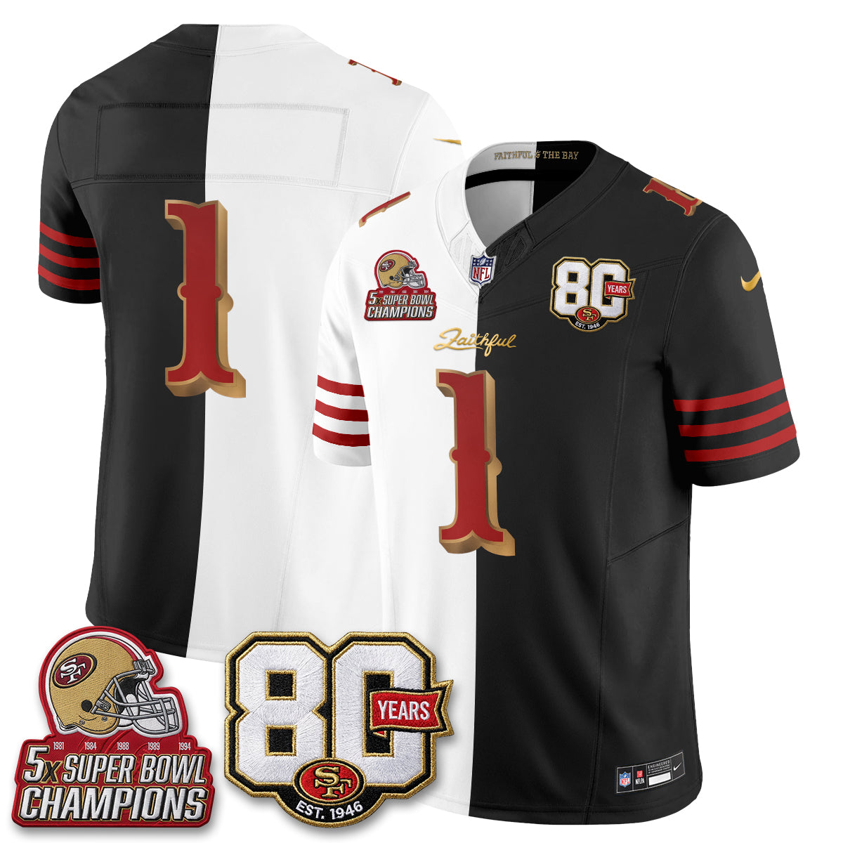 SF Rivalries Split Edition Vapor Jersey - Stitched