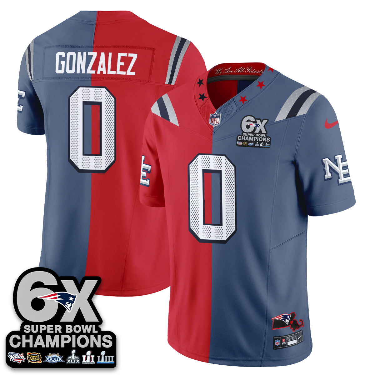 New England Patriots Rivalries Split Edition Vapor Jersey - Stitched