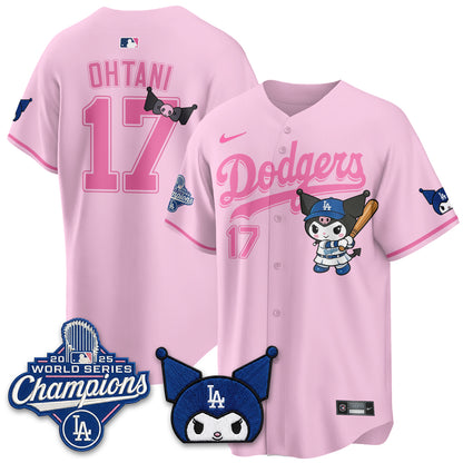 Los Angeles Dodgers Kuromi Edition Vapor Jersey - Stitched