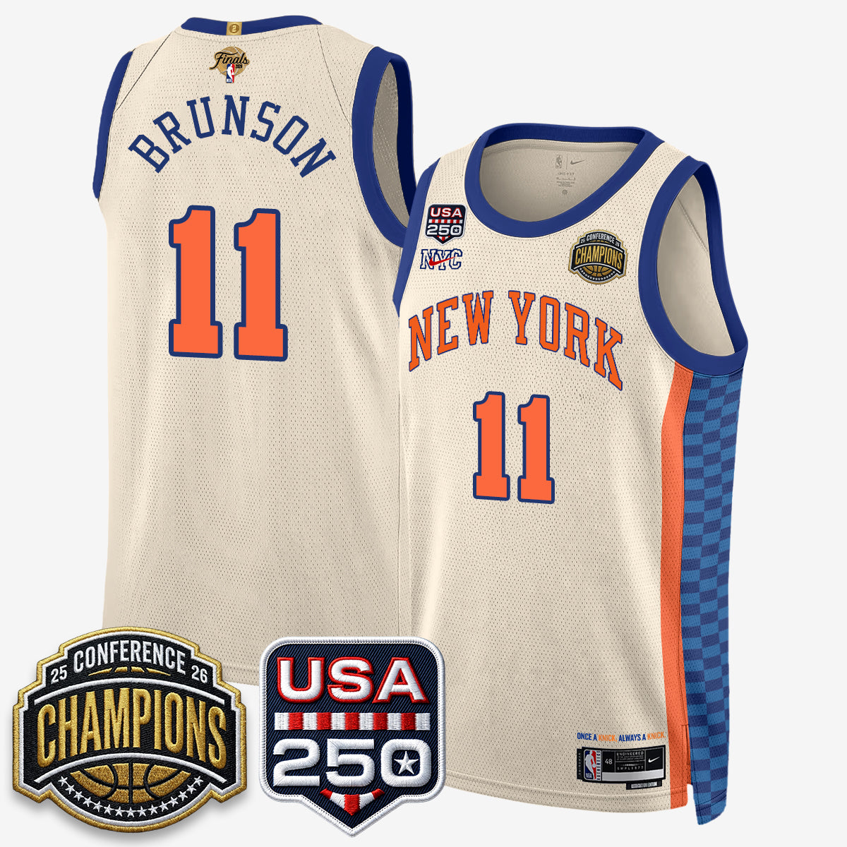New York Knicks 2026 NBA Eastern Conference Champions City Edition Jersey V2- Stitched