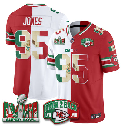 Kansas City Chiefs Mexico Split Edition Vapor Jersey - Stitched