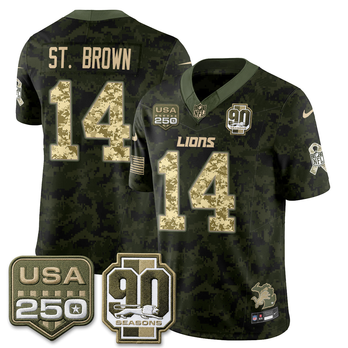 Detroit Lions 2026 Salute to Service Vapor Jersey - Stitched