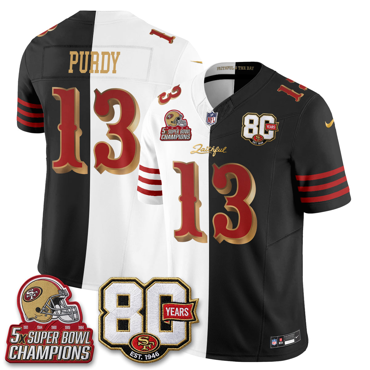SF Rivalries Split Edition Vapor Jersey - Stitched
