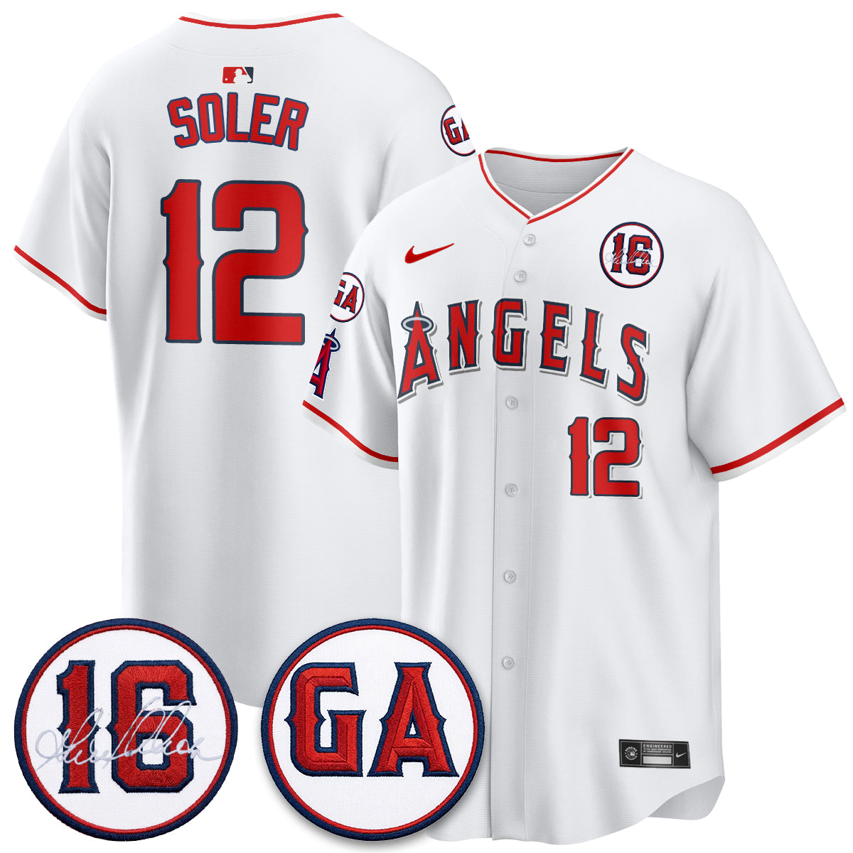 LAA Garret Anderson Tribute Patch Vapor Jersey - All Stitched V1