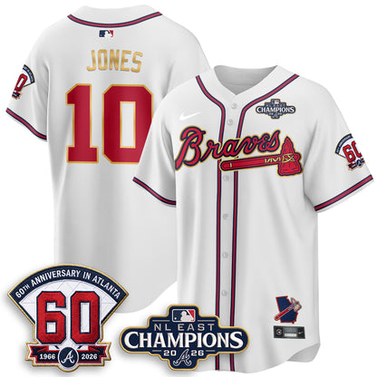Atlanta Braves 2026 NL East Champs Gold Edition Vapor Jersey - Stitched