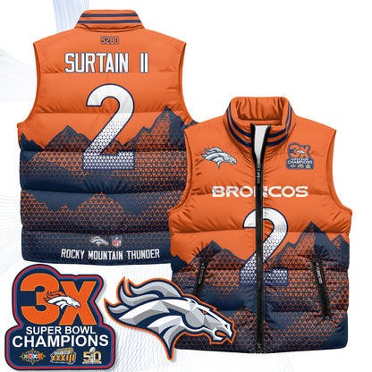 Denver Broncos Fan Gear Edition Unisex Puffer Vest - Printed