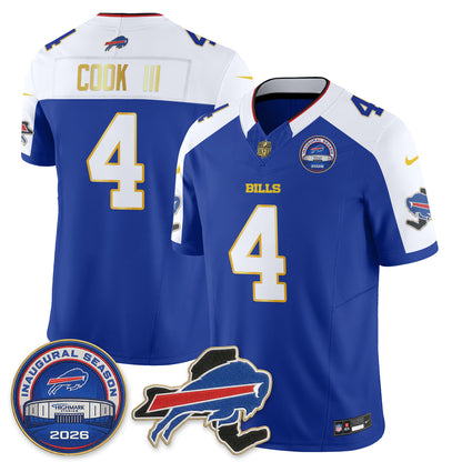 Buffalo Bills 2026 Gold Trim Edition Vapor Jersey - Stitched