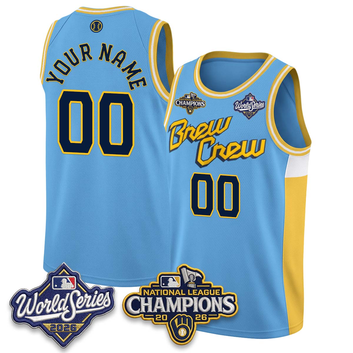 MIL 2026 NL Champions Basketball Custom Jersey - Stitched