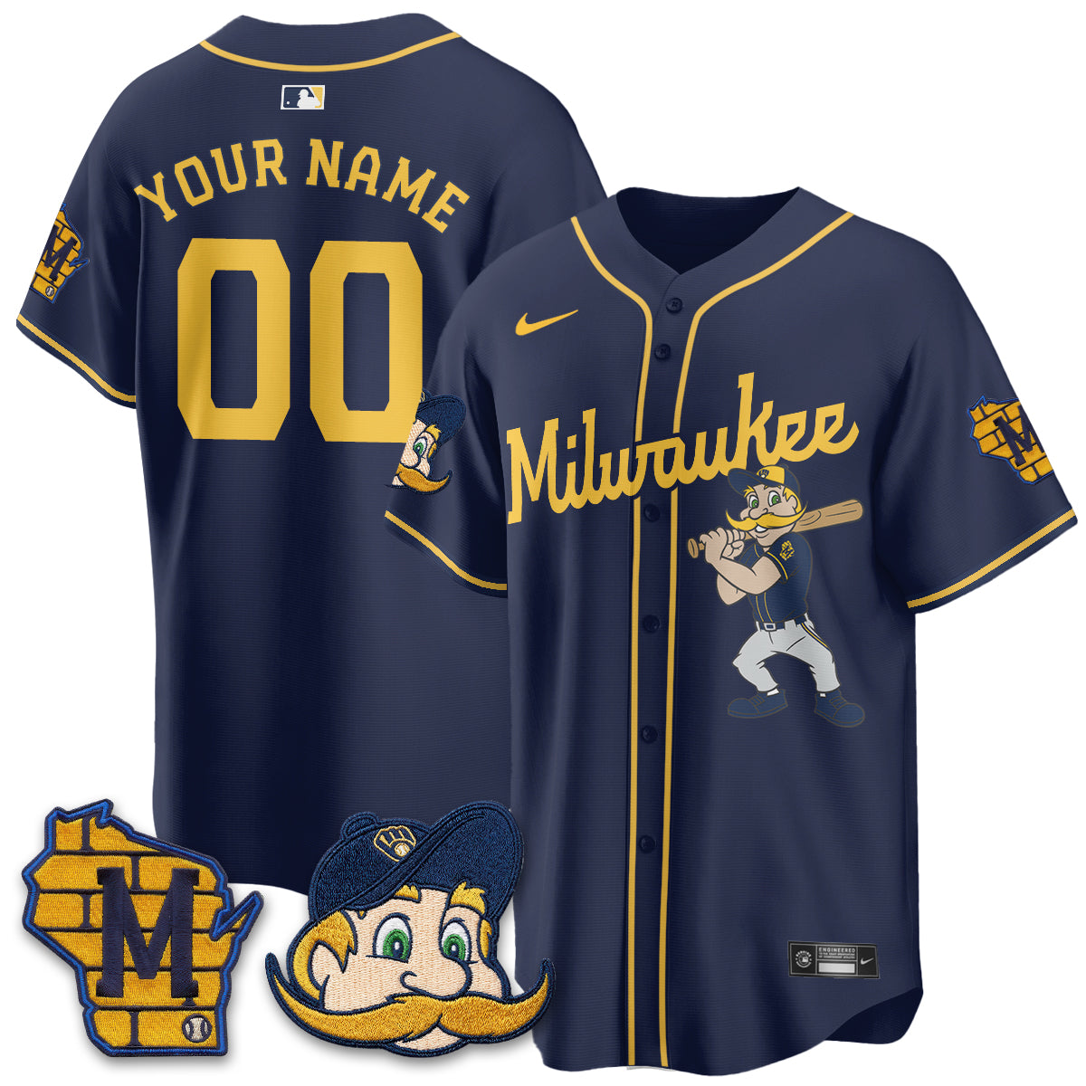 Milwaukee Brewers Bernie Edition Vapor Custom Jersey - Stitched