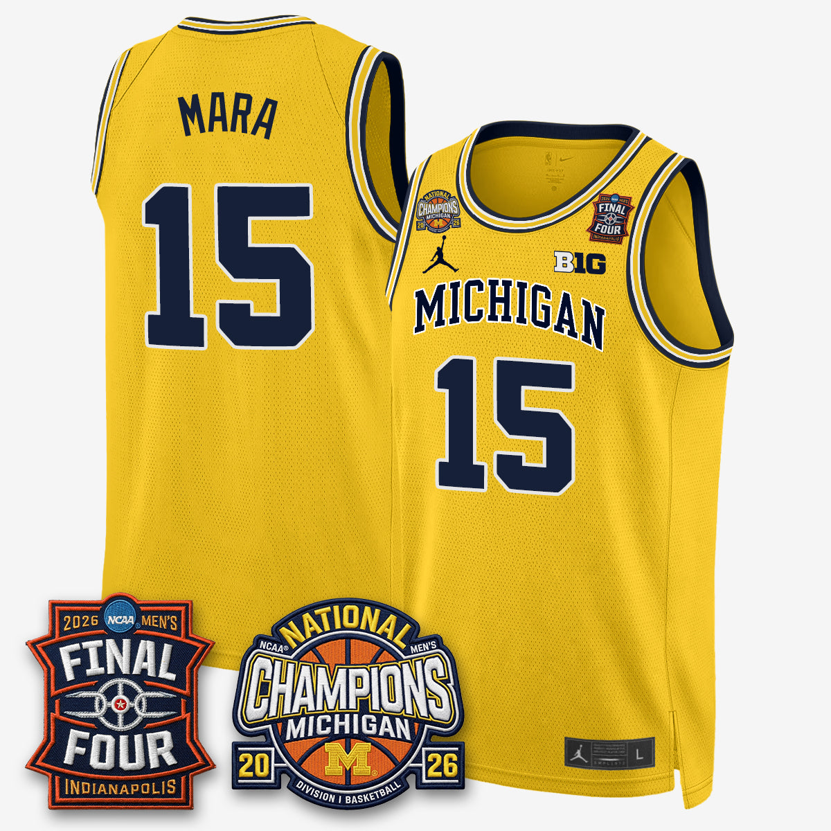 MICH Basketball National Champions Big Text Limited Vapor Jersey - All Stitched