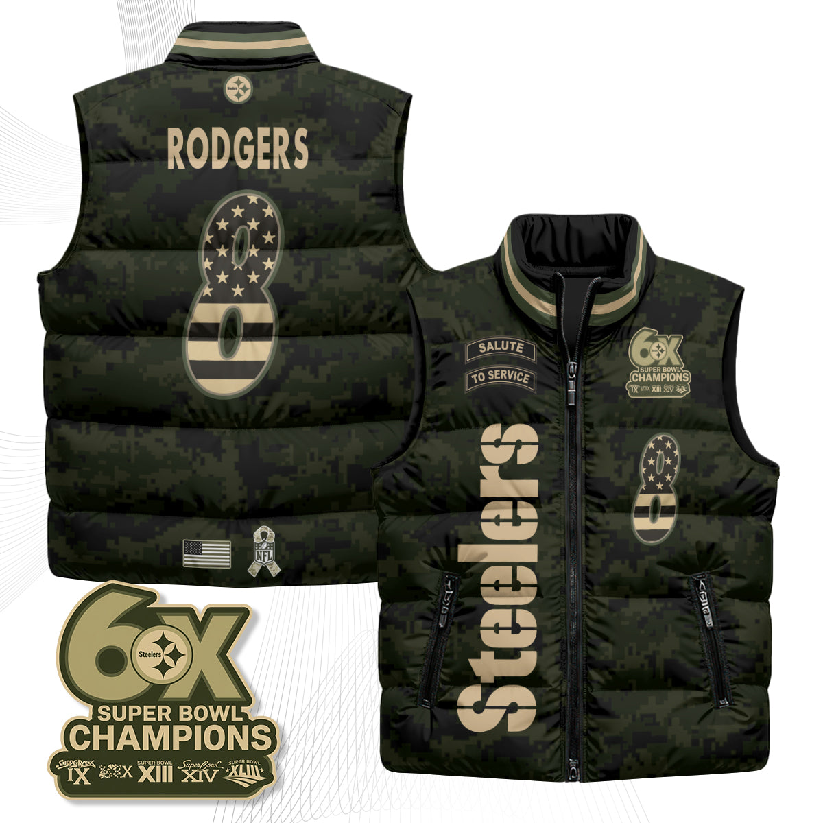 PIT 2026 Salute to Service Puffer Vest - Printed