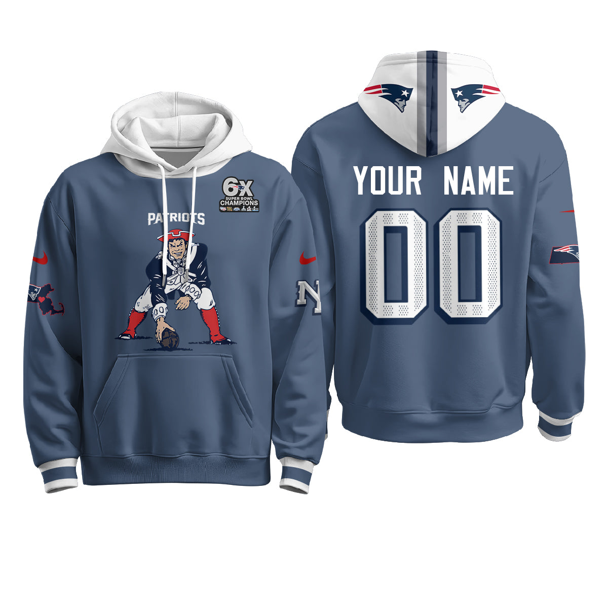 NE Minuteman Edition Custom Hoodie - Stitched