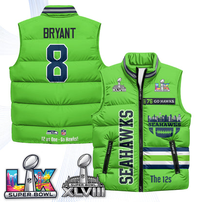 Seattle Seahawks "Go Hawks" Edition Puffer Vest - Printed