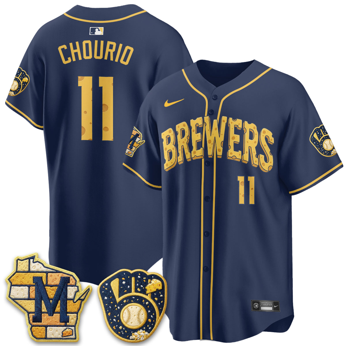 Milwaukee Brewers Cheesehead Edition Vapor Limited Jersey - Stitched