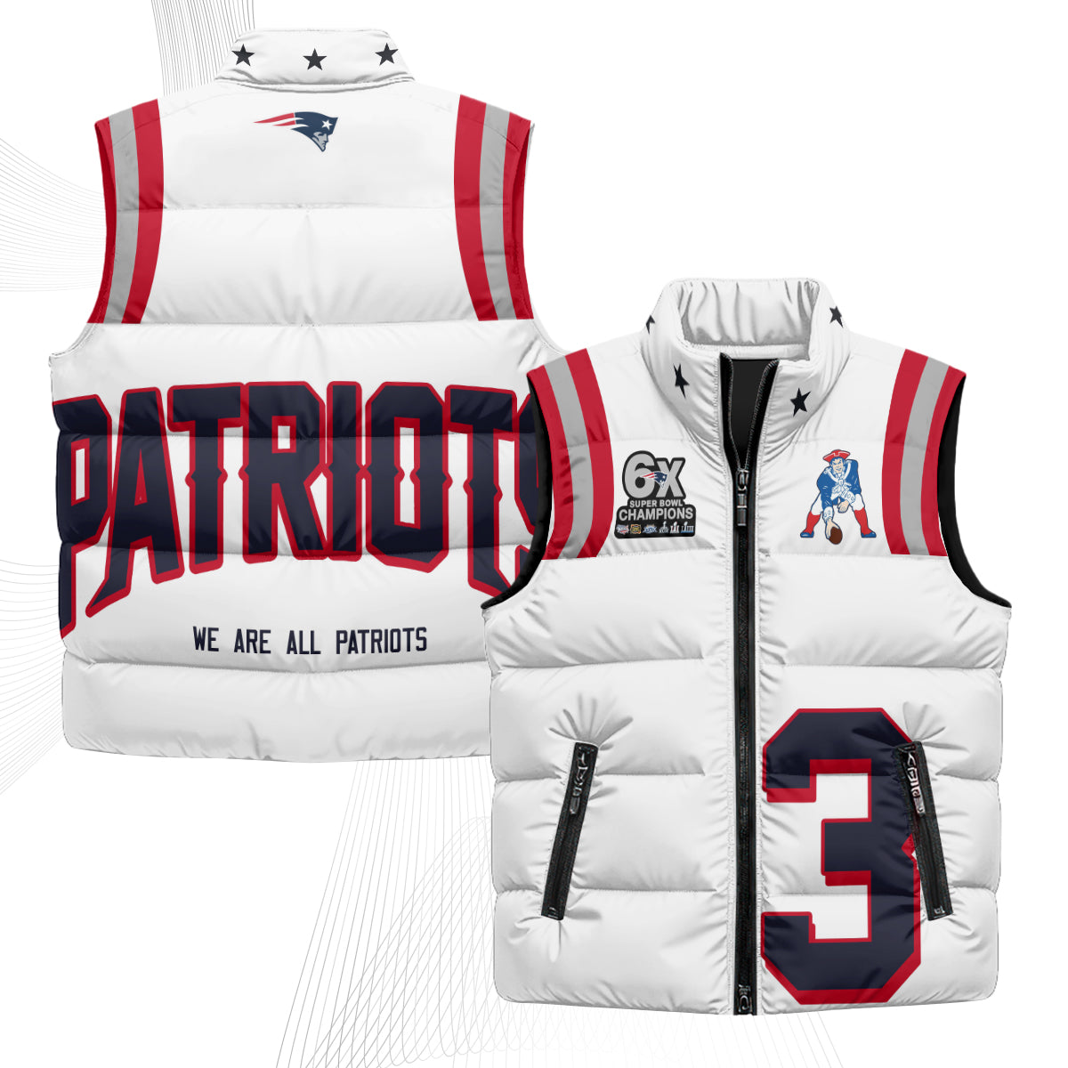 NE Rivalries Puffer Vest - Printed
