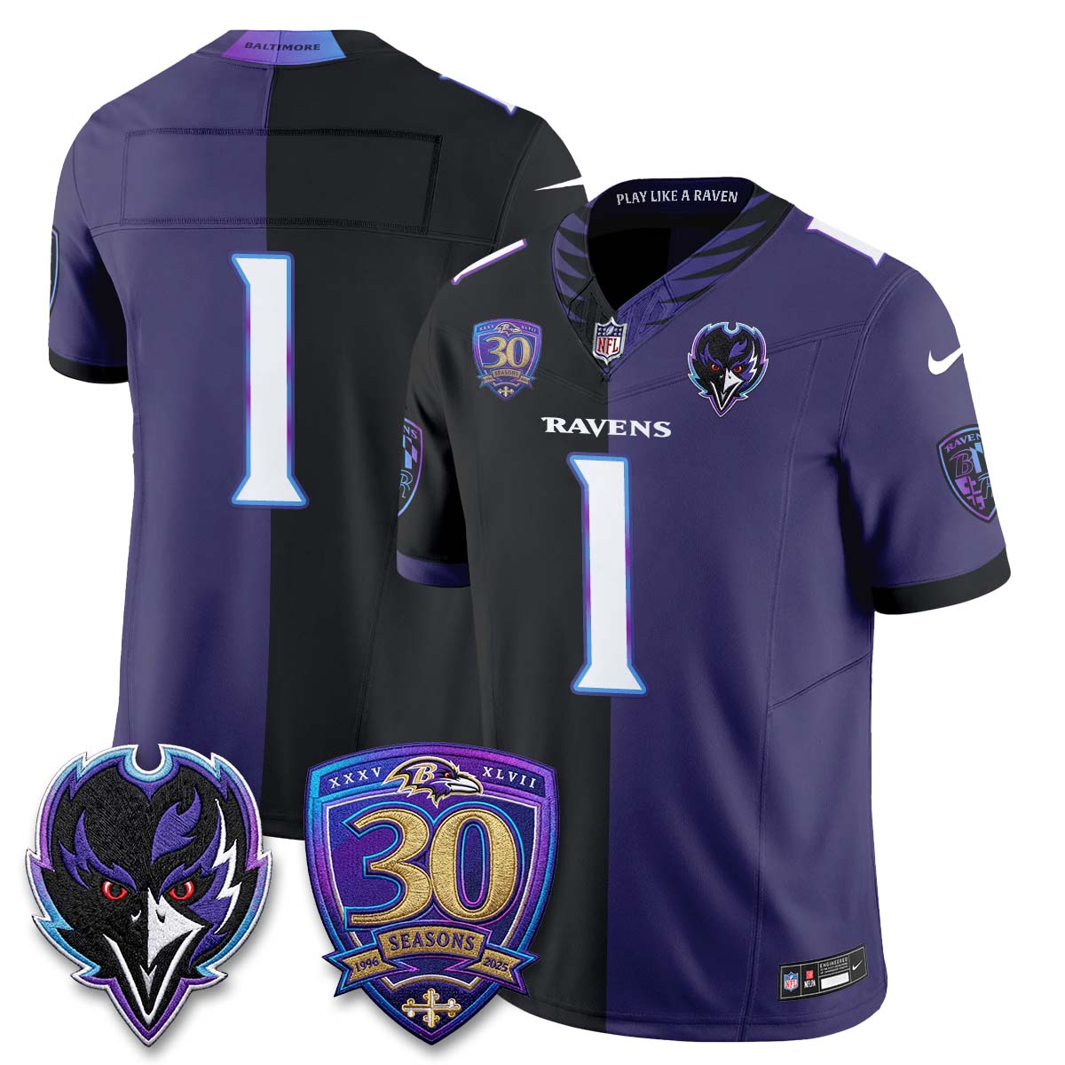Baltimore Ravens The Next Flight Split Vapor Jersey - Stitched