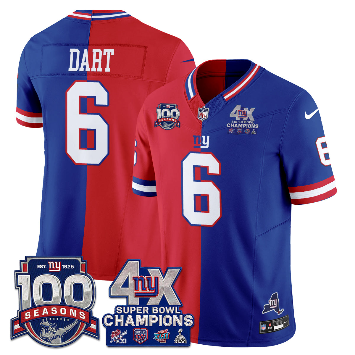 NYG 4X SBowl Split Limited Edition - Stitched (2)
