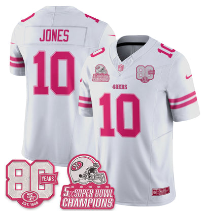 San Francisco 49ers Pink Edition Vapor Jersey - Stitched