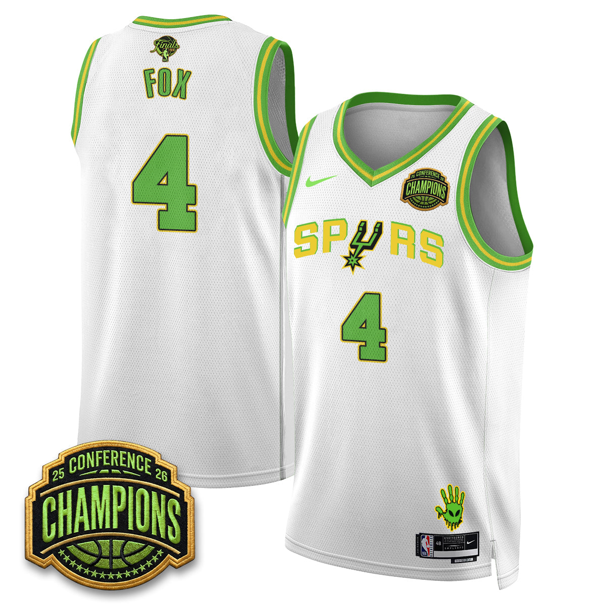 San Antonio Spurs 2026 Basketball Finals Alien Style Vapor Jersey - Stitched