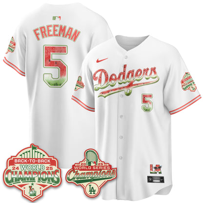 Los Angeles Dodgers National Watermelon Day Vapor Jersey - Stitched