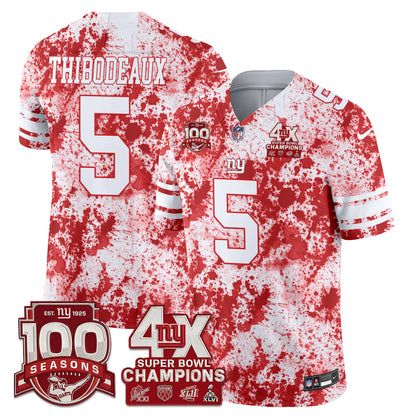 New York Giants 4X Champs Blood Splash Edition Vapor Jersey - Stitched