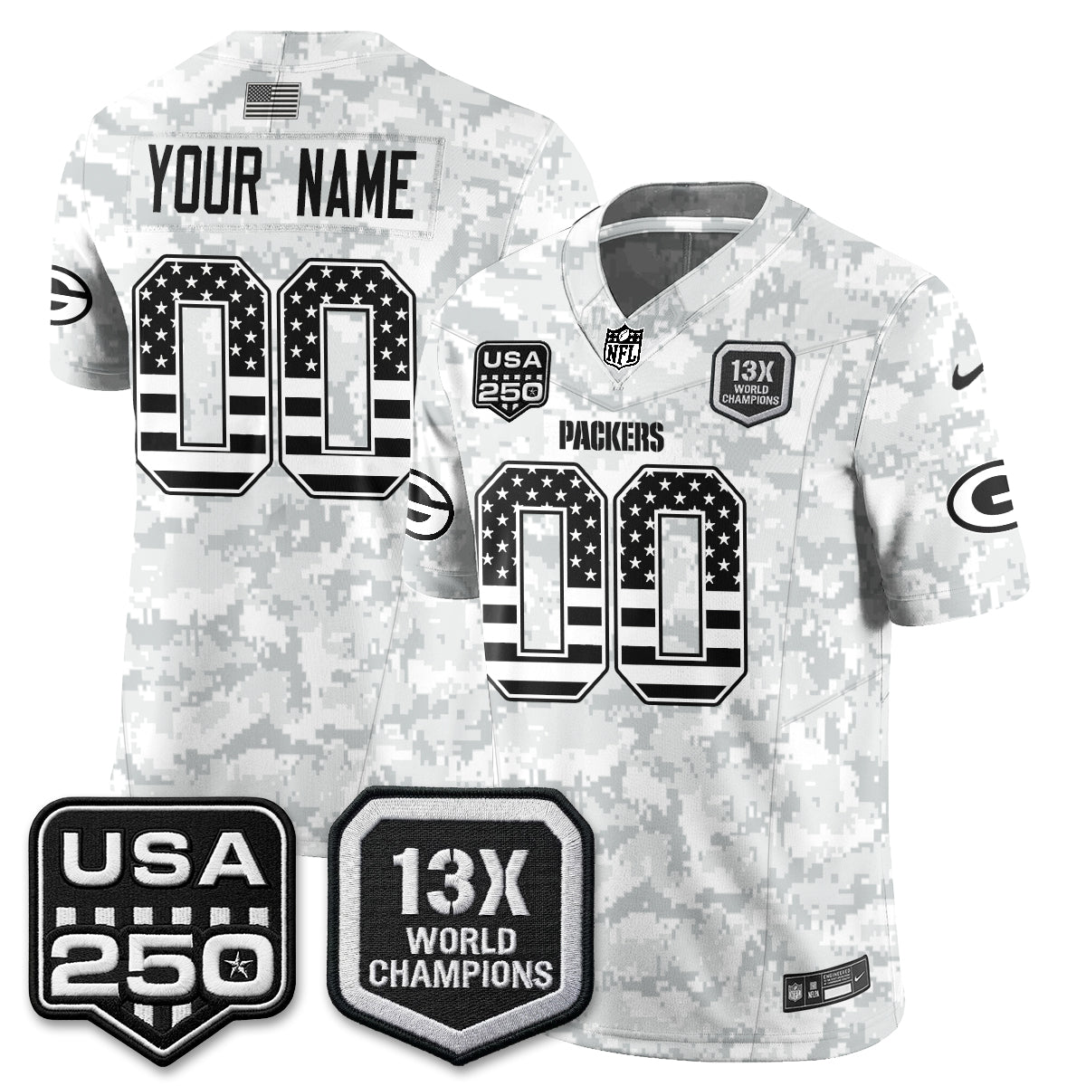 GB 2026 Salute To Service Edition Vapor Custom Jersey - Stitched