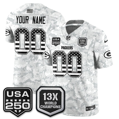 GB 2026 Salute To Service Edition Vapor Custom Jersey - Stitched