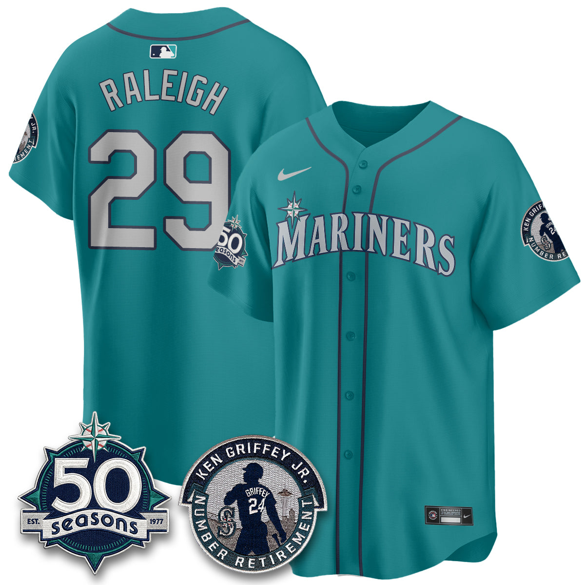 SEA Ken Griffey Jr. Patch Vapor Premier Limited Jersey - All Stitched