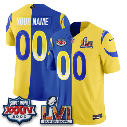 Los Angeles Rams Rivalries Split Vapor Custom Jersey - Stitched