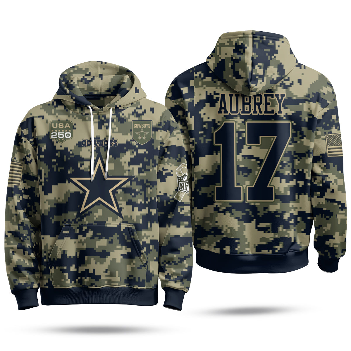 DAL 2026 Salute To Service Edition Pullover Hoodie - Printed