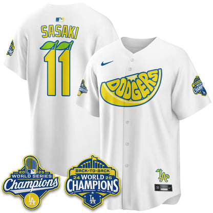 Los Angeles Dodgers Lemonade Collection Vapor Jersey - Stitched