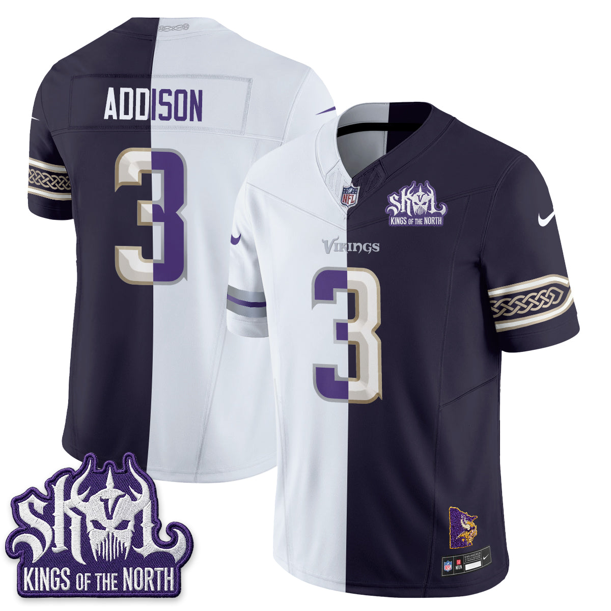 Minnesota Vikings Split Edition Vapor Jersey - Stitched