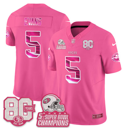 San Francisco 49ers Pink Edition Vapor Jersey - Stitched