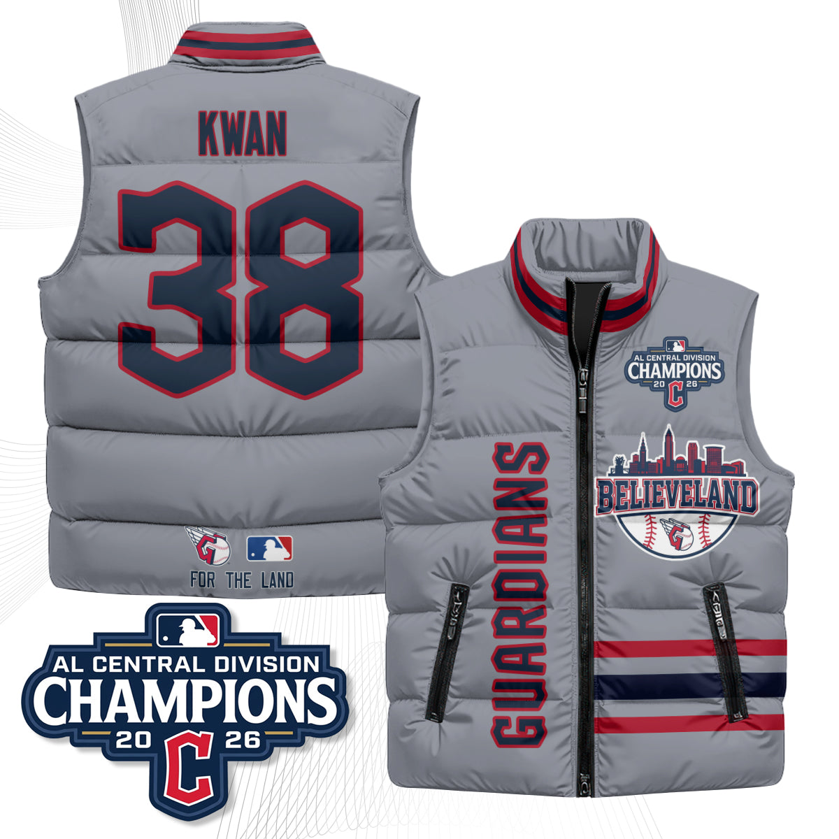 CLE Believeland Puffer Vest - Printed