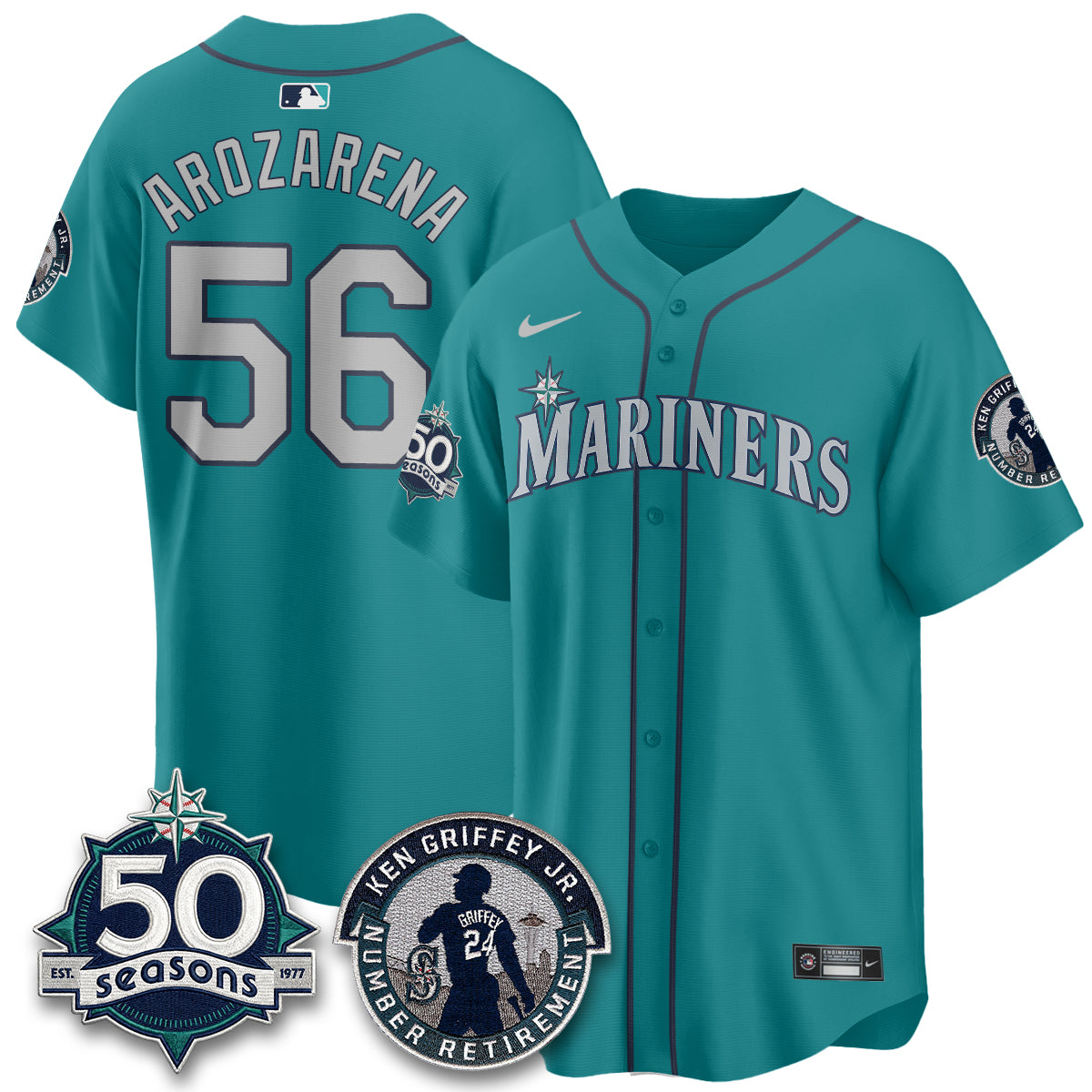SEA Ken Griffey Jr. Patch Vapor Premier Limited Jersey - All Stitched