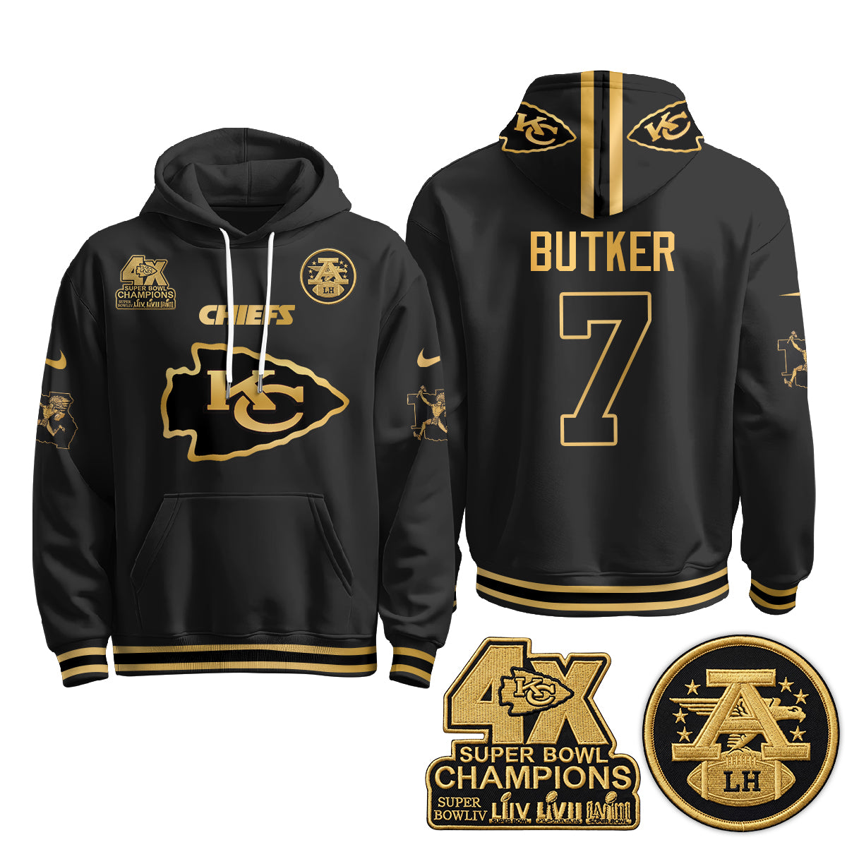 KC 4X Champs Gold Edition Hoodie - Stitched