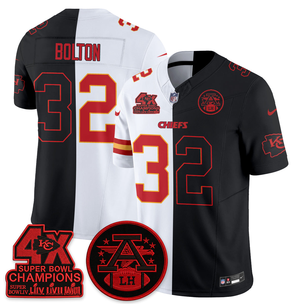 Kansas City Chiefs Split Edition Vapor Jersey - Stitched