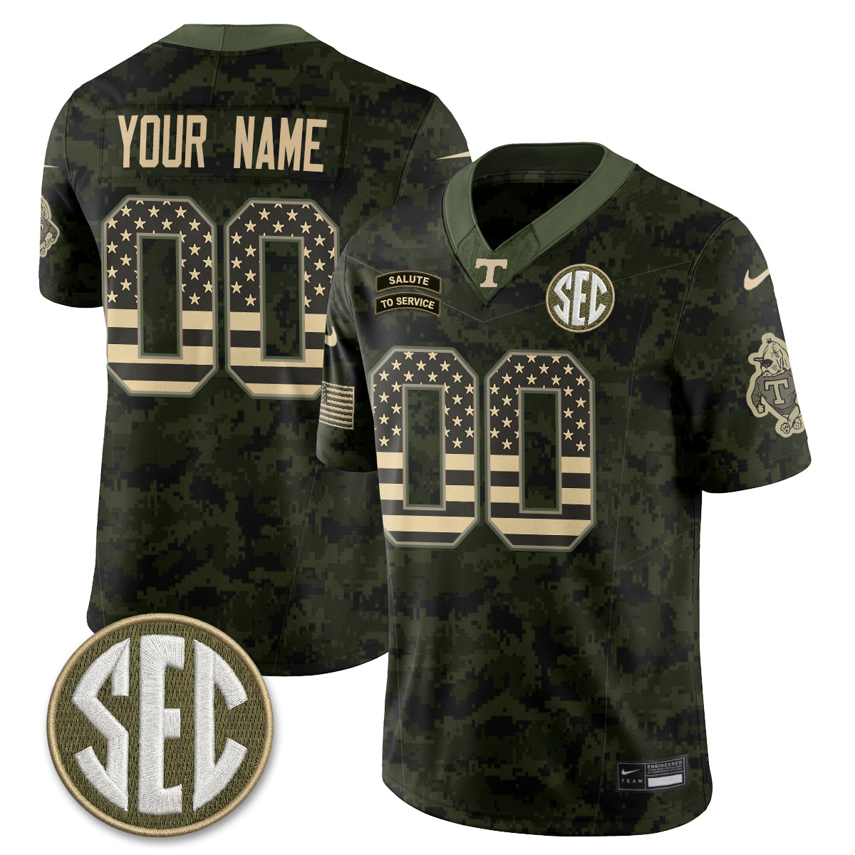 TENN 2026 Salute to Service Vapor Custom Jersey - Stitched