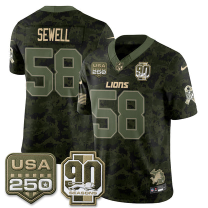 Detroit Lions 2026 Salute to Service Vapor Jersey - Stitched