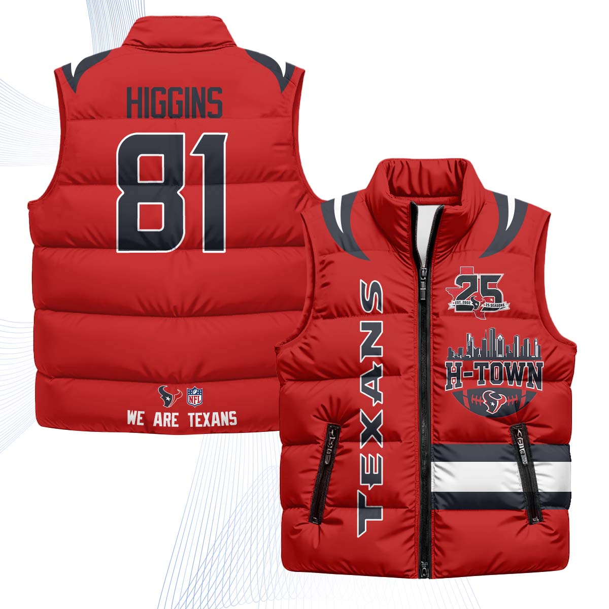 HOU "H-Town" Puffer Vest - Printed
