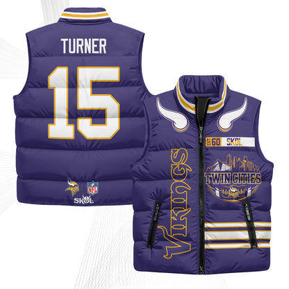 Minnesota Vikings Twin City Puffer Vest - Printed