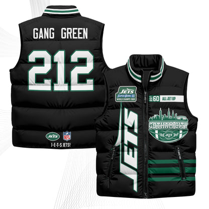 New York Jets Gotham City Puffer Vest - Printed