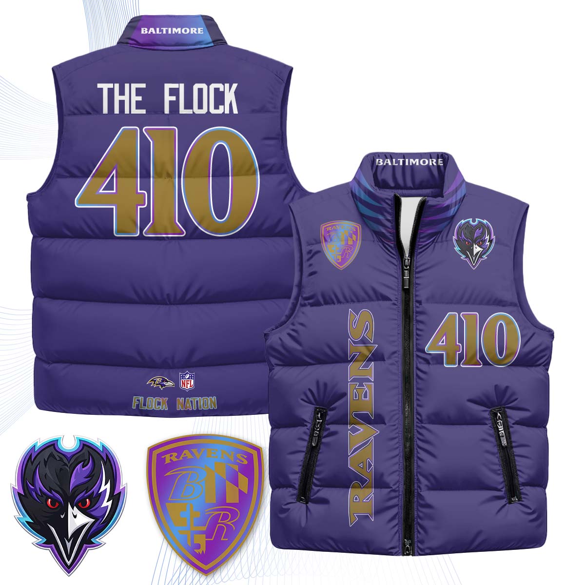 BAL "The Flock" Puffer Vest - Printed (2)