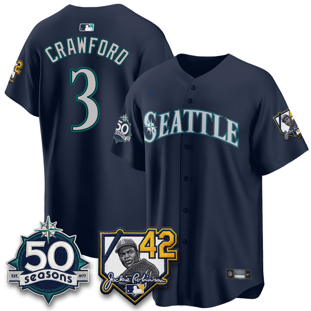 SEA 2026 Jackie Robinson New Era Vapor Limited Jersey - All Stitched