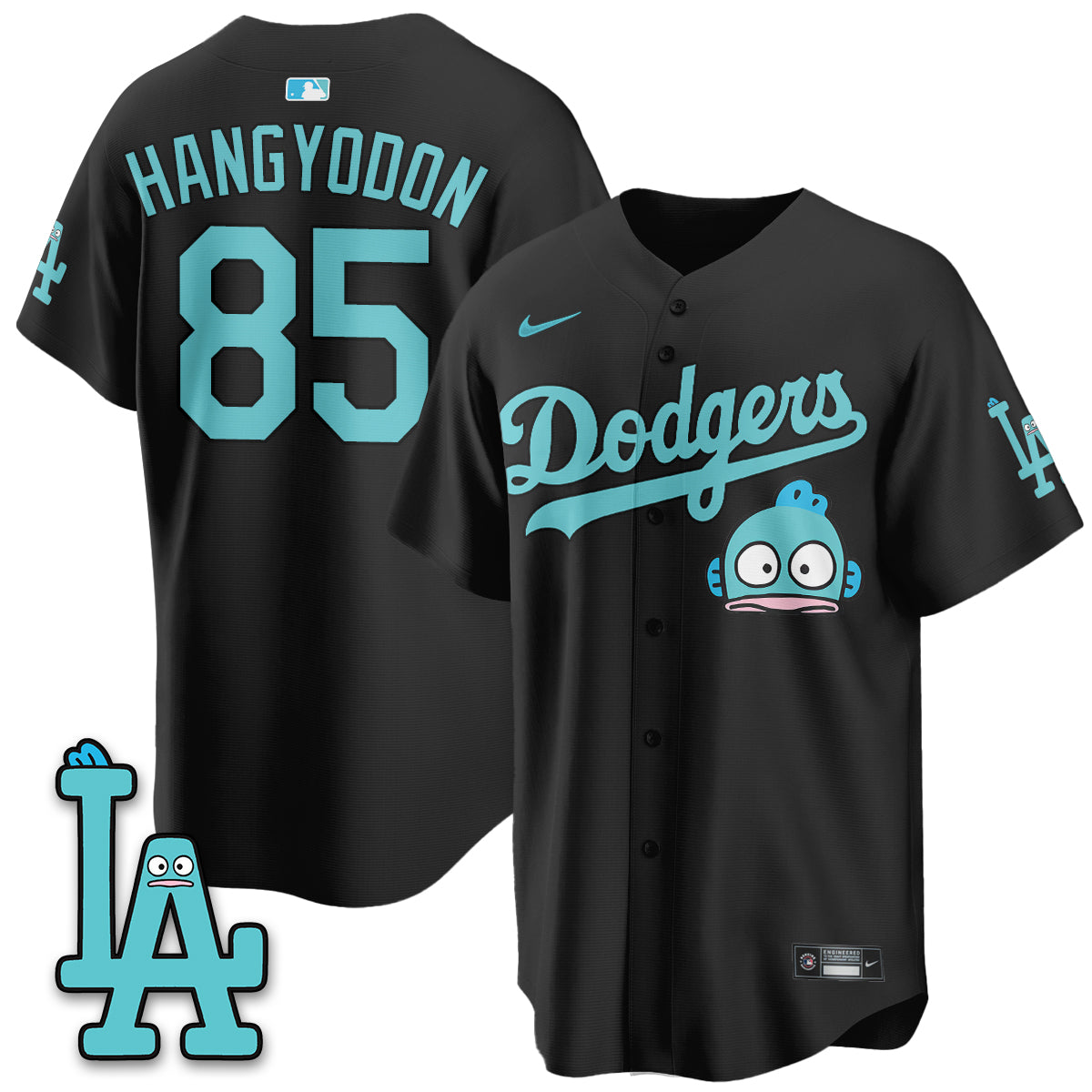 Los Angeles Dodgers x Hangyodon Edition Vapor Jersey- Stitched